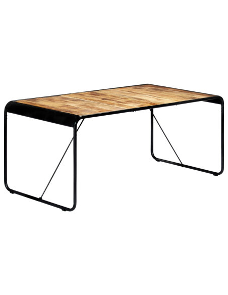 Table salle à manger Style Industriel en bois de manguier brut 180 x 90 x 76 cm {attributes} Table salle à manger Style Industriel en bois de manguier brut 180 x 90 x 76 cm {attributes}