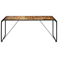 Table salle à manger Style Industriel en bois de manguier brut 180 x 90 x 76 cm {attributes} 2