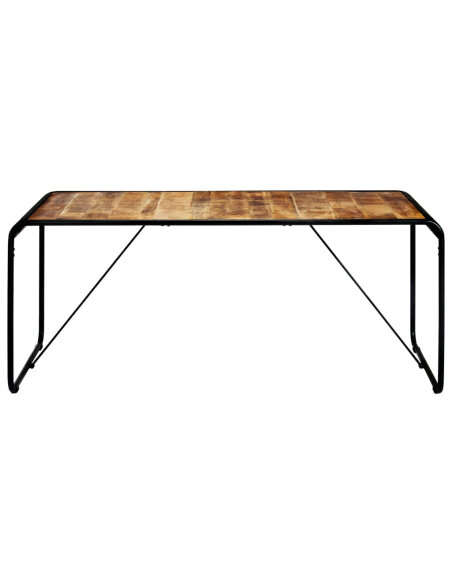 Table salle à manger Style Industriel en bois de manguier brut 180 x 90 x 76 cm {attributes} Table salle à manger Style Industriel en bois de manguier brut 180 x 90 x 76 cm {attributes}