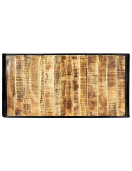 Table salle à manger Style Industriel en bois de manguier brut 180 x 90 x 76 cm {attributes} Table salle à manger Style Industriel en bois de manguier brut 180 x 90 x 76 cm {attributes}