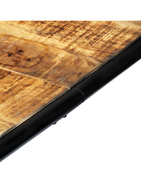 Table salle à manger Style Industriel en bois de manguier brut 180 x 90 x 76 cm {attributes} Table salle à manger Style Industriel en bois de manguier brut 180 x 90 x 76 cm {attributes}