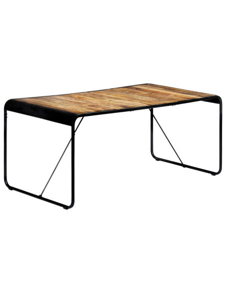 Table salle à manger Style Industriel en bois de manguier brut 180 x 90 x 76 cm {attributes} Table salle à manger Style Industriel en bois de manguier brut 180 x 90 x 76 cm {attributes}