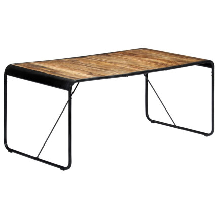 Table salle à manger Style Industriel en bois de manguier brut 180 x 90 x 76 cm {attributes}