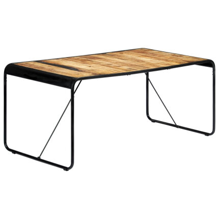 Table salle à manger Style Industriel en bois de manguier brut 180 x 90 x 76 cm {attributes}