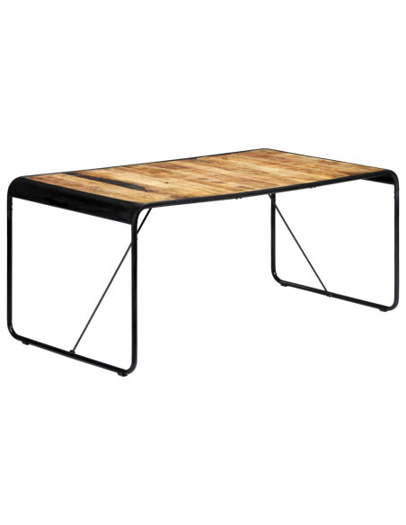 Table salle à manger Style Industriel en bois de manguier brut 180 x 90 x 76 cm {attributes} Table salle à manger Style Industriel en bois de manguier brut 180 x 90 x 76 cm {attributes}
