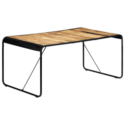 Table salle à manger Style Industriel en bois de manguier brut 180 x 90 x 76 cm {attributes}