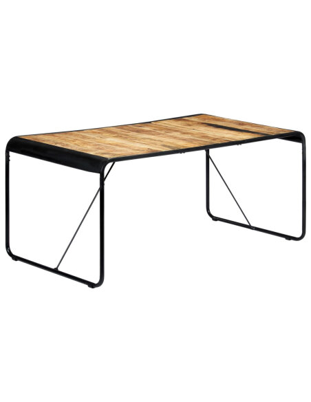 Table salle à manger Style Industriel en bois de manguier brut 180 x 90 x 76 cm {attributes} Table salle à manger Style Industriel en bois de manguier brut 180 x 90 x 76 cm {attributes}