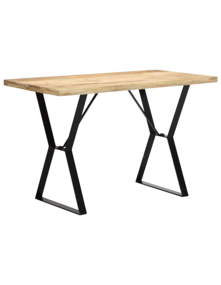 Table à manger Style Industriel en bois de manguier massif 120 x 60 x 76 cm {attributes} Table à manger Style Industriel en bois de manguier massif 120 x 60 x 76 cm {attributes}