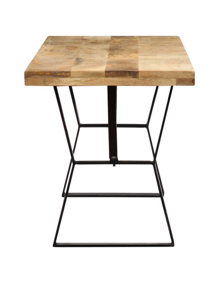 Table à manger Style Industriel en bois de manguier massif 120 x 60 x 76 cm {attributes} Table à manger Style Industriel en bois de manguier massif 120 x 60 x 76 cm {attributes}