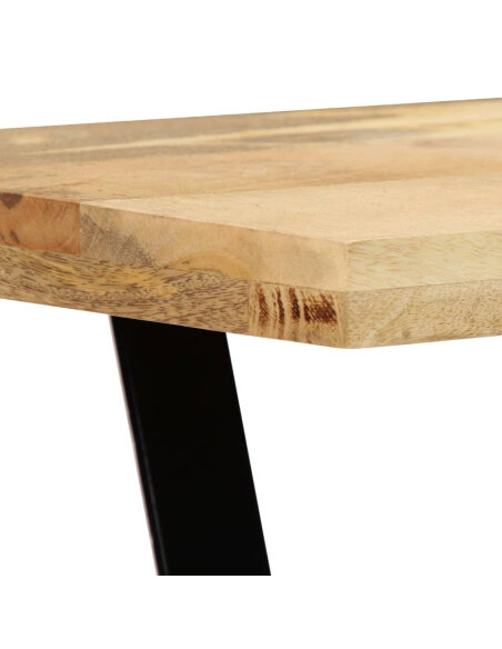 Table à manger Style Industriel en bois de manguier massif 120 x 60 x 76 cm {attributes} Table à manger Style Industriel en bois de manguier massif 120 x 60 x 76 cm {attributes}