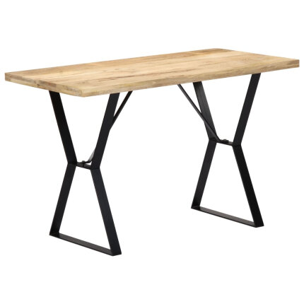 Table à manger Style Industriel en bois de manguier massif 120 x 60 x 76 cm {attributes}