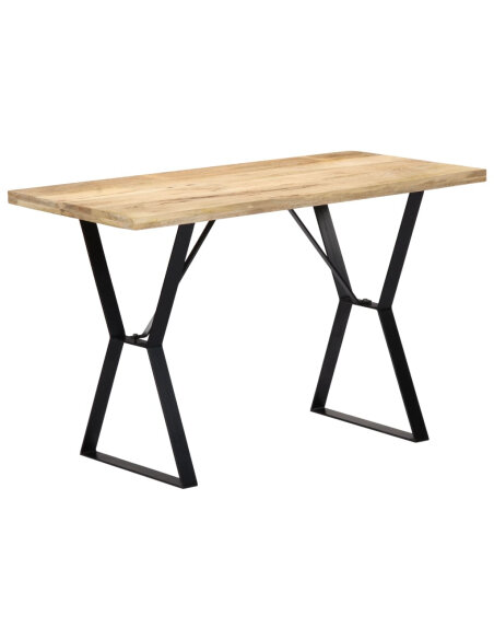 Table à manger Style Industriel en bois de manguier massif 120 x 60 x 76 cm {attributes} Table à manger Style Industriel en bois de manguier massif 120 x 60 x 76 cm {attributes}