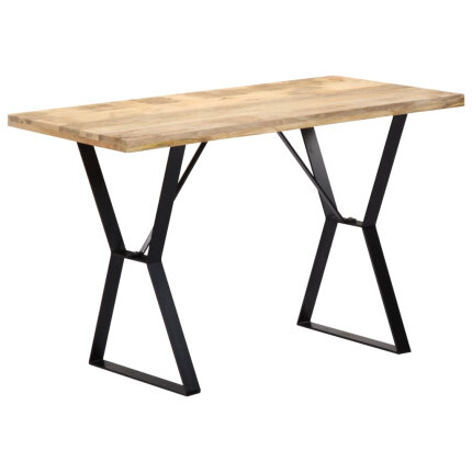 Table à manger Style Industriel en bois de manguier massif 120 x 60 x 76 cm {attributes}