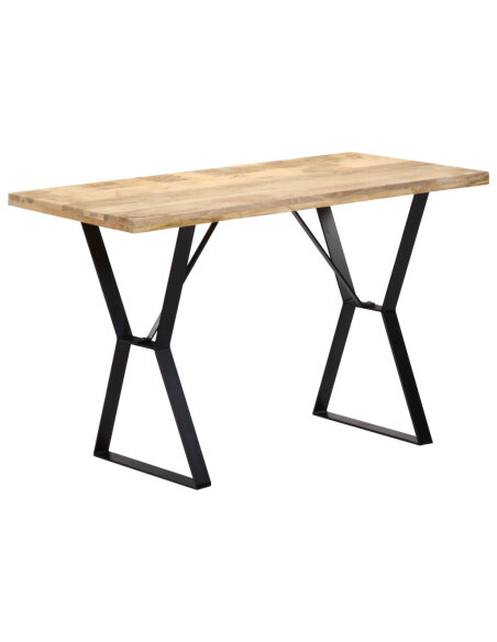 Table à manger Style Industriel en bois de manguier massif 120 x 60 x 76 cm {attributes} Table à manger Style Industriel en bois de manguier massif 120 x 60 x 76 cm {attributes}