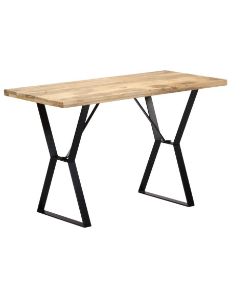 Table à manger Style Industriel en bois de manguier massif 120 x 60 x 76 cm {attributes} Table à manger Style Industriel en bois de manguier massif 120 x 60 x 76 cm {attributes}