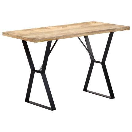 Table à manger Style Industriel en bois de manguier massif 120 x 60 x 76 cm {attributes}