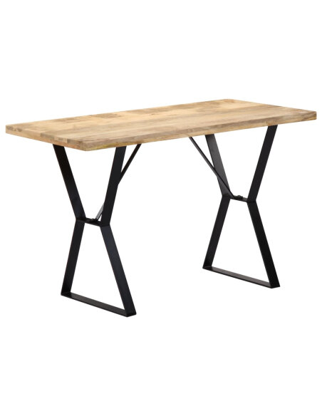 Table à manger Style Industriel en bois de manguier massif 120 x 60 x 76 cm {attributes} Table à manger Style Industriel en bois de manguier massif 120 x 60 x 76 cm {attributes}