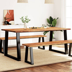Table à manger Style Industriel en bois d'acacia 180 x 90 x 75 cm {attributes} 2