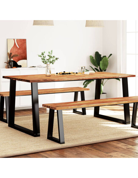 Table à manger Style Industriel en bois d'acacia 180 x 90 x 75 cm {attributes}