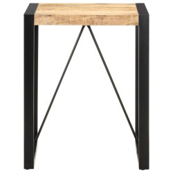 Table à manger Style Industriel en bois de manguier massif brut Noir 60 x 60 x 75 cm {attributes} 2