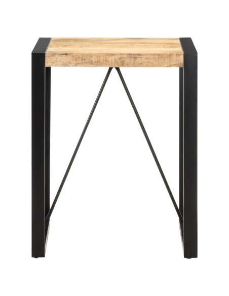 Table à manger Style Industriel en bois de manguier massif brut Noir 60 x 60 x 75 cm {attributes} Table à manger Style Industriel en bois de manguier massif brut Noir 60 x 60 x 75 cm {attributes}