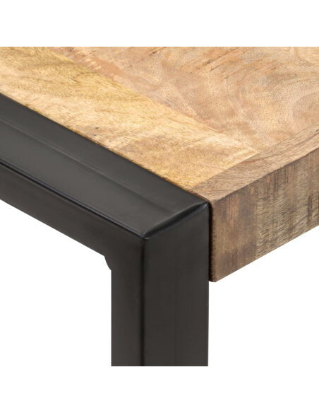 Table à manger Style Industriel en bois de manguier massif brut Noir 60 x 60 x 75 cm {attributes} Table à manger Style Industriel en bois de manguier massif brut Noir 60 x 60 x 75 cm {attributes}