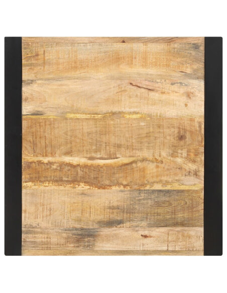 Table à manger Style Industriel en bois de manguier massif brut Noir 60 x 60 x 75 cm {attributes} Table à manger Style Industriel en bois de manguier massif brut Noir 60 x 60 x 75 cm {attributes}