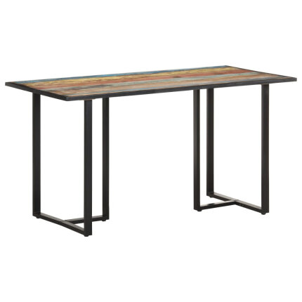 Table salle à manger Style Industriel en bois de récupération massif Multicolore 140 x 70 x 76 cm {attributes}