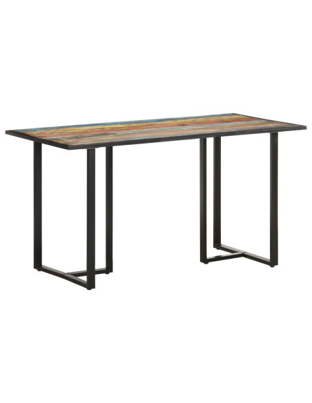 Table salle à manger Style Industriel en bois de récupération massif Multicolore 140 x 70 x 76 cm {attributes} Table salle à manger Style Industriel en bois de récupération massif Multicolore 140 x 70 x 76 cm {attributes}