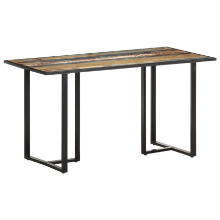 Table salle à manger Style Industriel en bois de récupération massif Multicolore 140 x 70 x 76 cm {attributes}