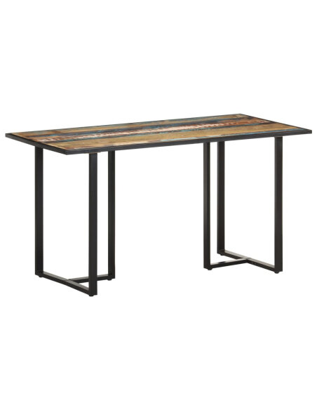 Table salle à manger Style Industriel en bois de récupération massif Multicolore 140 x 70 x 76 cm {attributes} Table salle à manger Style Industriel en bois de récupération massif Multicolore 140 x 70 x 76 cm {attributes}