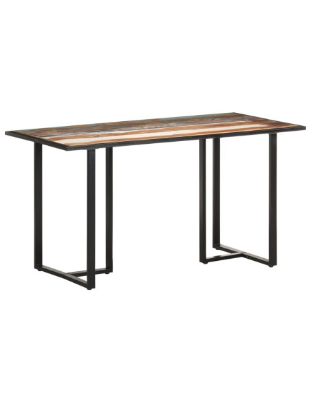 Table salle à manger Style Industriel en bois de récupération massif Multicolore 140 x 70 x 76 cm {attributes} Table salle à manger Style Industriel en bois de récupération massif Multicolore 140 x 70 x 76 cm {attributes}