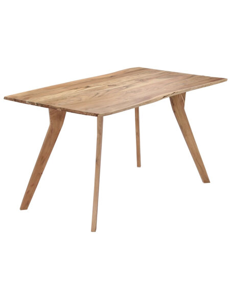 Table de salle à manger Style Scandinave en bois d'acacia massif 140 x 80 x 76 cm {attributes}