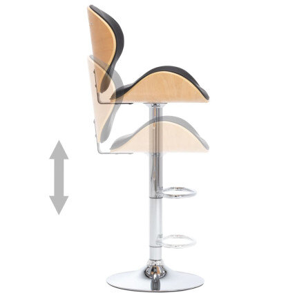 Tabouret de bar Rétro / Vintage en similicuir Noir  {attributes}