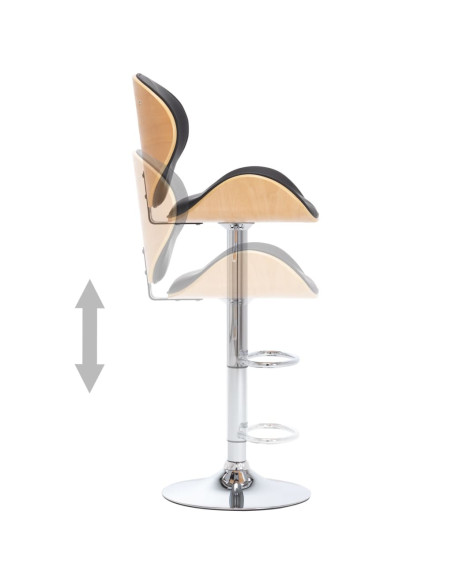 Tabouret de bar Rétro / Vintage en similicuir Noir  {attributes}