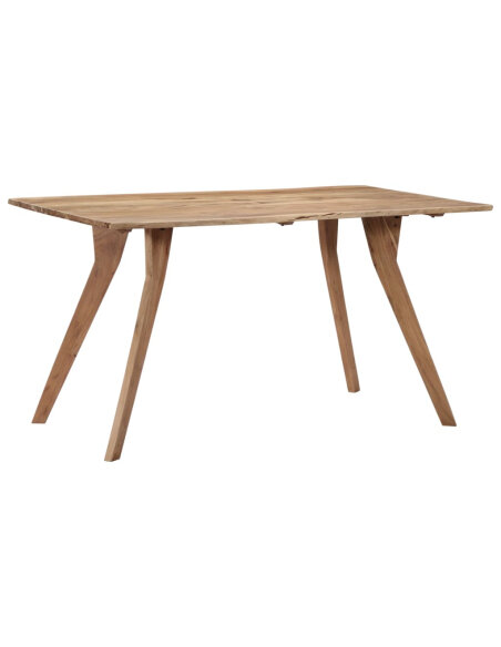 Table de salle à manger Style Scandinave en bois d'acacia massif 140 x 80 x 76 cm {attributes}