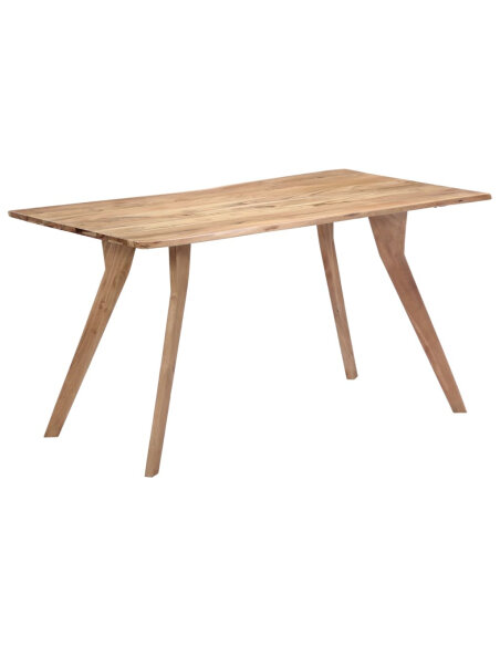 Table de salle à manger Style Scandinave en bois d'acacia massif 140 x 80 x 76 cm {attributes}