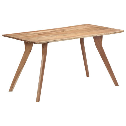 Table de salle à manger Style Scandinave en bois d'acacia massif 140 x 80 x 76 cm {attributes}