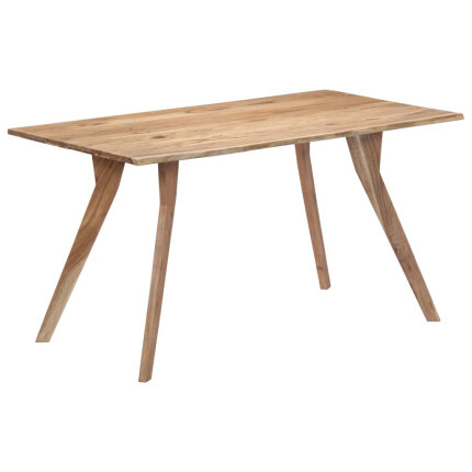 Table de salle à manger Style Scandinave en bois d'acacia massif 140 x 80 x 76 cm {attributes}