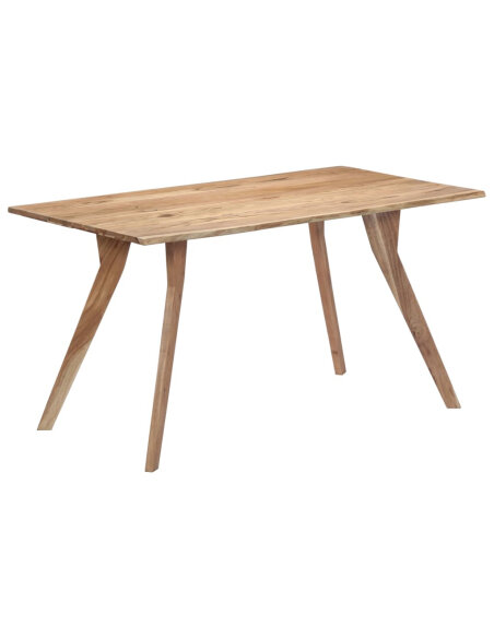 Table de salle à manger Style Scandinave en bois d'acacia massif 140 x 80 x 76 cm {attributes}