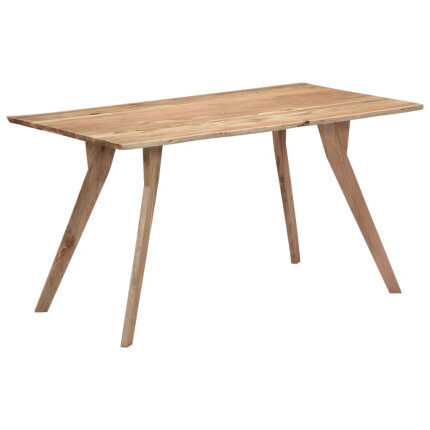 Table de salle à manger Style Scandinave en bois d'acacia massif 140 x 80 x 76 cm {attributes}