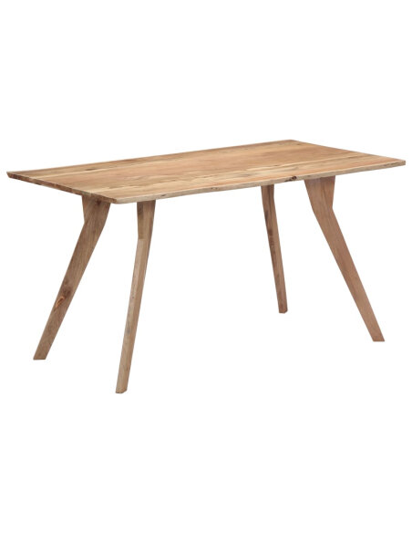 Table de salle à manger Style Scandinave en bois d'acacia massif 140 x 80 x 76 cm {attributes}