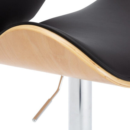 Tabouret de bar Rétro / Vintage en similicuir Noir  {attributes}