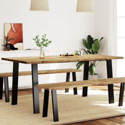 Table à manger Style Industriel en bois d'acacia 150 x 90 x 75 cm {attributes} 2