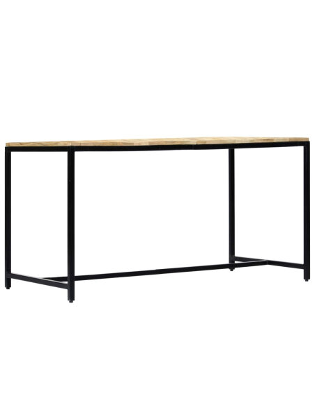 Table à manger Style Industriel en bois de manguier massif brut 140 x 70 x 75 cm {attributes} Table à manger Style Industriel en bois de manguier massif brut 140 x 70 x 75 cm {attributes}
