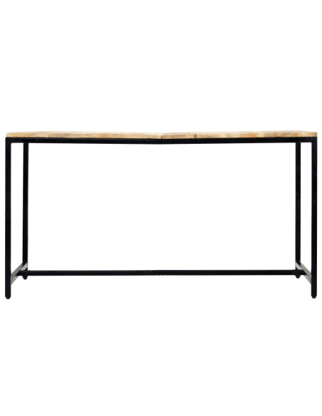 Table à manger Style Industriel en bois de manguier massif brut 140 x 70 x 75 cm {attributes} Table à manger Style Industriel en bois de manguier massif brut 140 x 70 x 75 cm {attributes}
