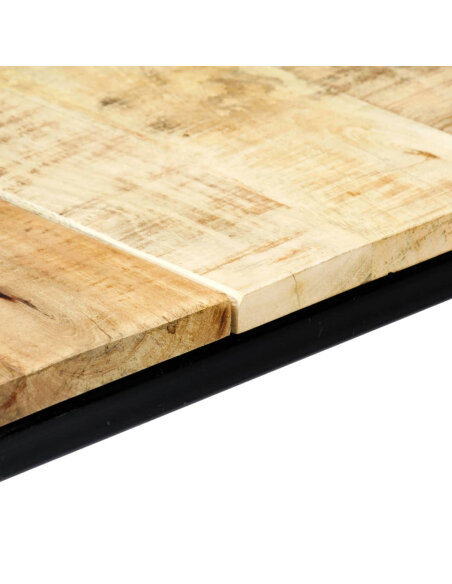 Table à manger Style Industriel en bois de manguier massif brut 140 x 70 x 75 cm {attributes} Table à manger Style Industriel en bois de manguier massif brut 140 x 70 x 75 cm {attributes}