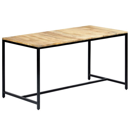 Table à manger Style Industriel en bois de manguier massif brut 140 x 70 x 75 cm {attributes}