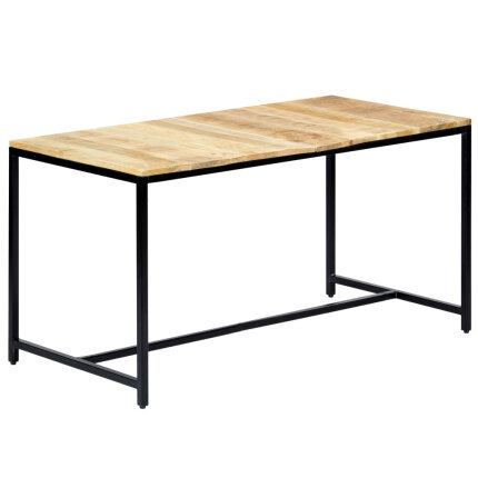 Table à manger Style Industriel en bois de manguier massif brut 140 x 70 x 75 cm {attributes}