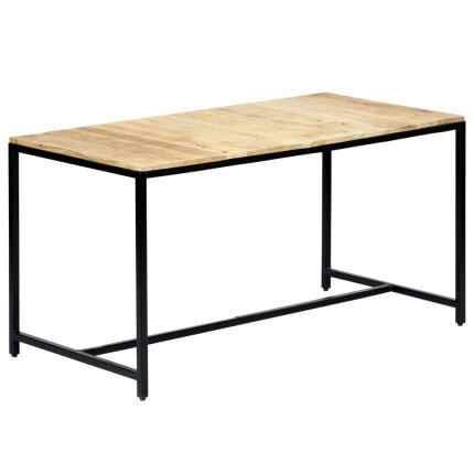 Table à manger Style Industriel en bois de manguier massif brut 140 x 70 x 75 cm {attributes}